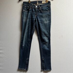 Rag & Bone Zipper Capri Classic Blue Denim Jeans Sz 26